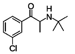 Бупропион (брутто формула C13H18ClNO, общее количество атомов – 34)