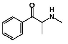 Эфедрон (брутто формула C10H13NO, общее количество атомов – 25)